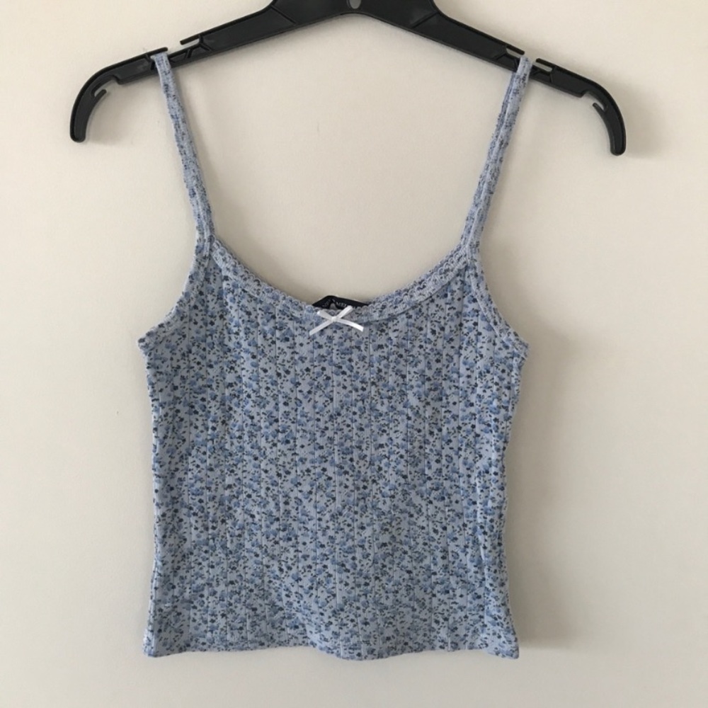 blue/dark blue floral brandy skylar bow tank